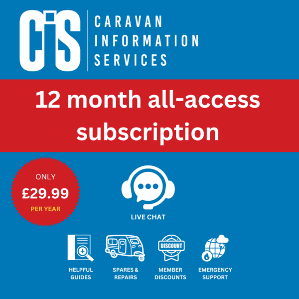 Graphic showing the caravan club 12 month membership price