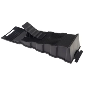 Picture of a caravan ramp, wheel chock and removable mudguard